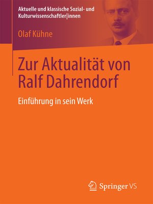 cover image of Zur Aktualität von Ralf Dahrendorf